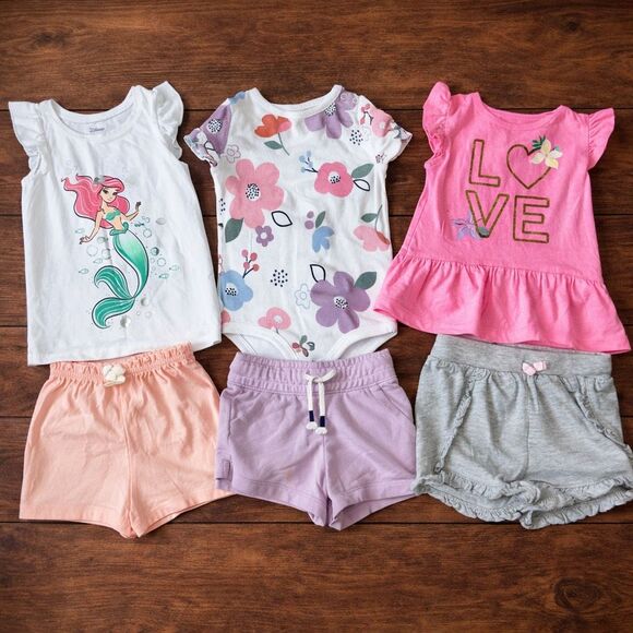 jumping beans Other - Toddler Girl 2T Summer Bundle Disney Onesie Carter’s Shorts Set 24 months lot